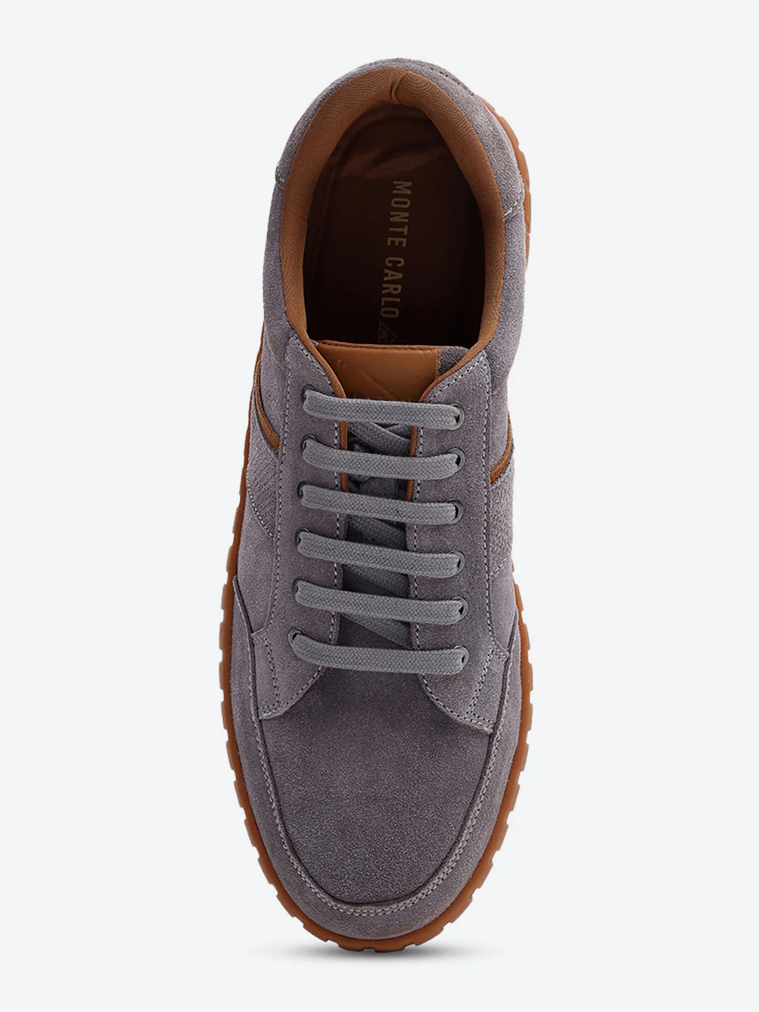Men Grey Lace Up Genuine Leather Sneaker - Image 6