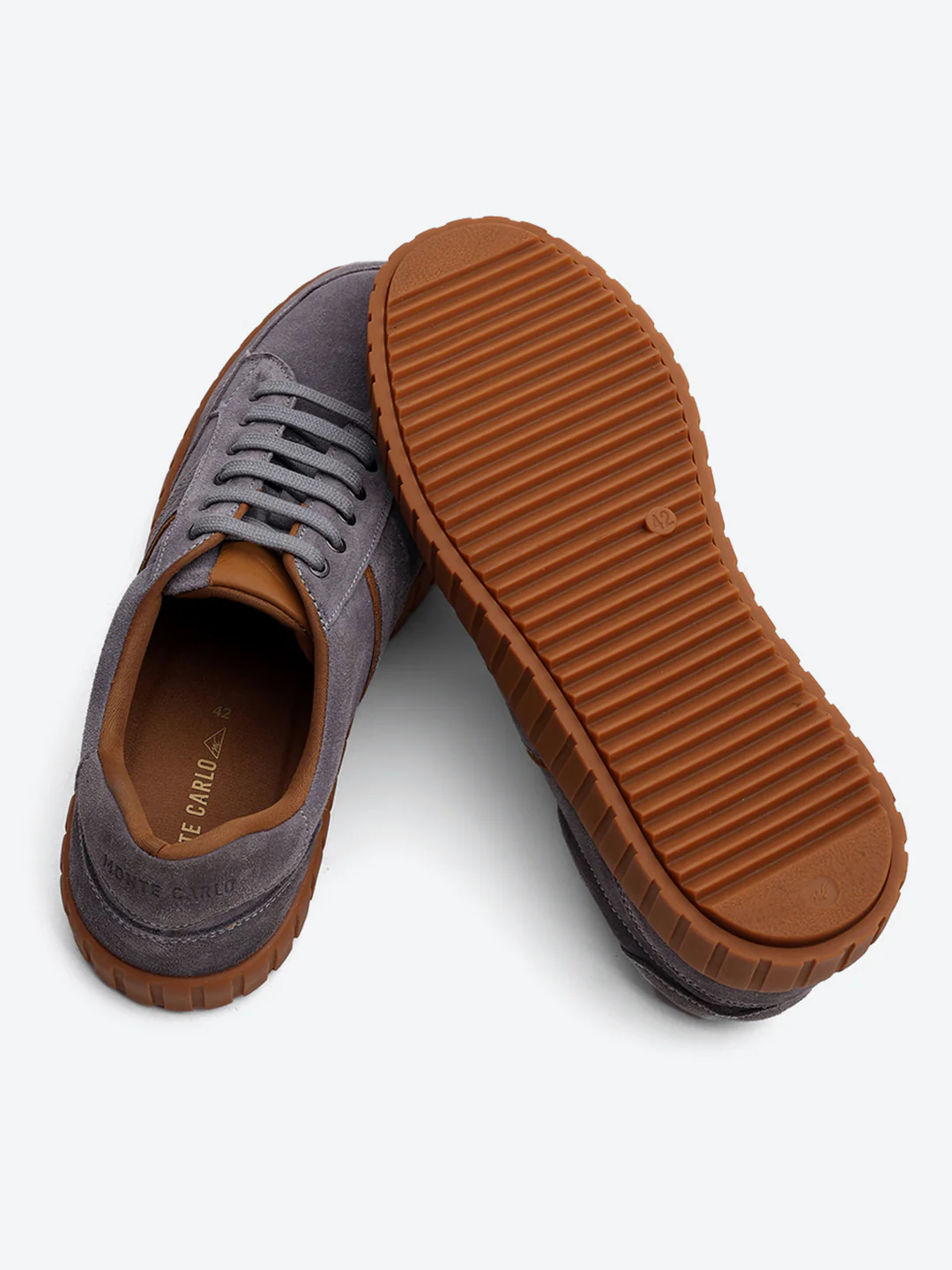 Men Grey Lace Up Genuine Leather Sneaker - Image 8