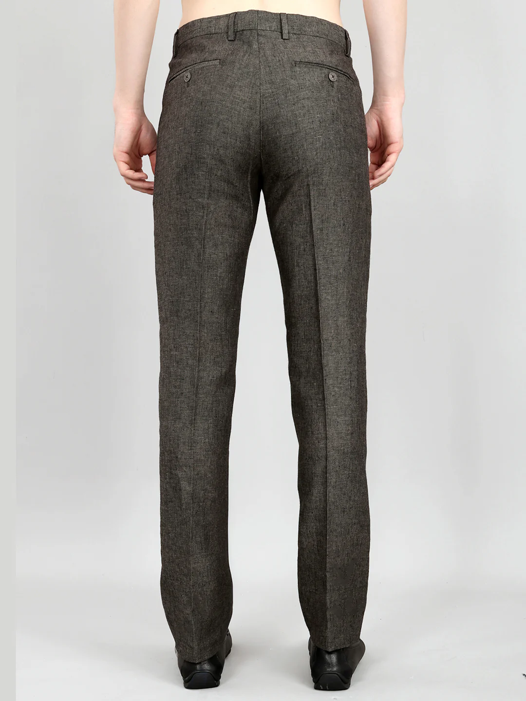 Men Grey Melange Regular Fit Trouser - Image 5