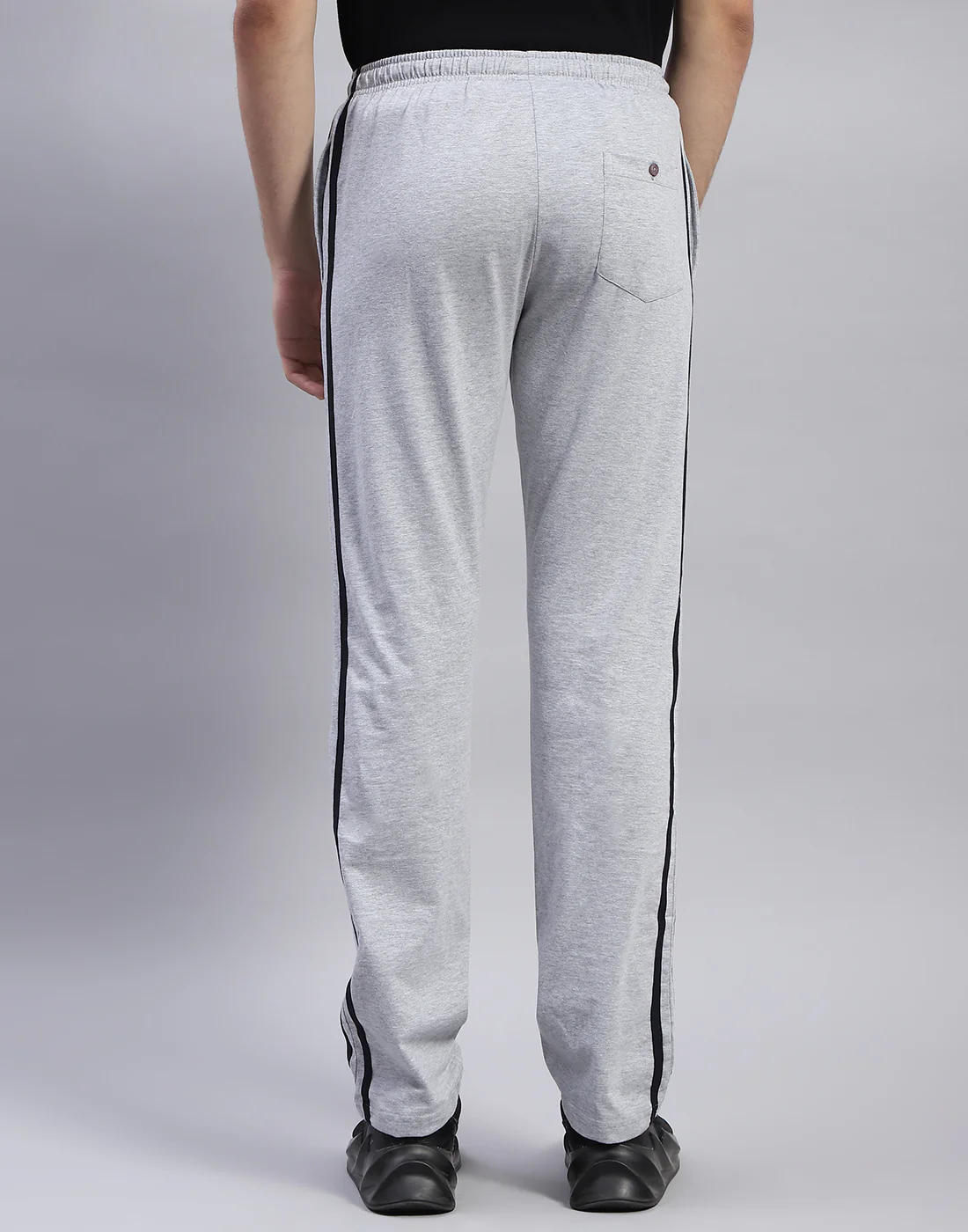 Men Grey Melange Solid Regular Fit Lower - Image 5