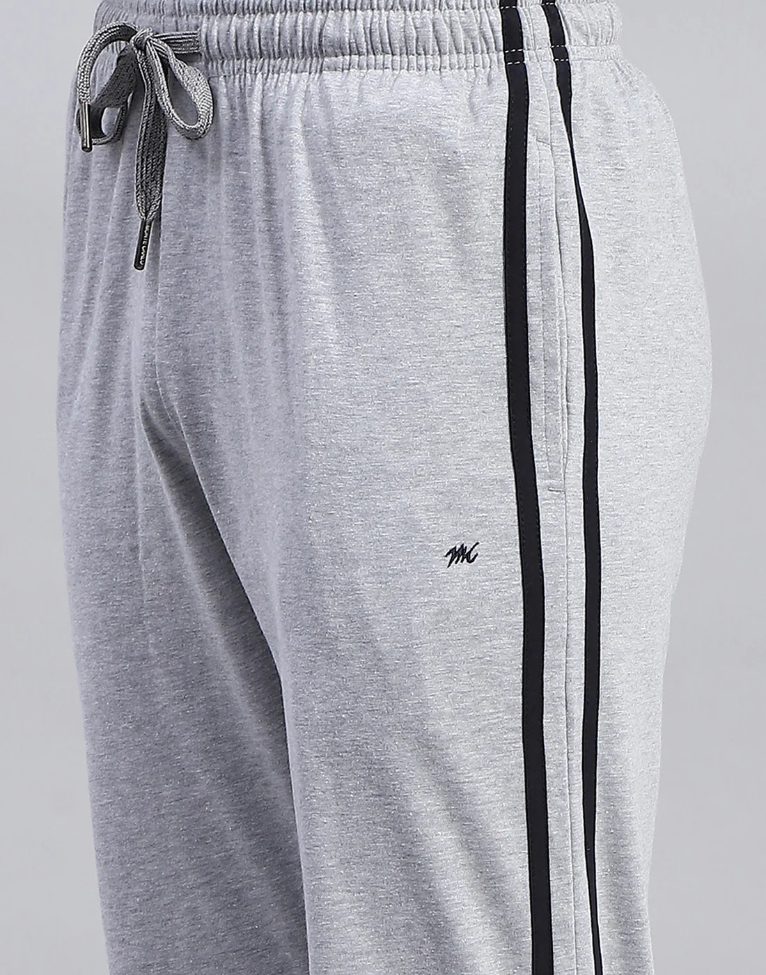 Men Grey Melange Solid Regular Fit Lower - Image 7
