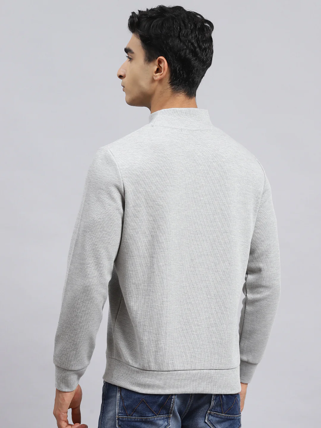 Men Grey Plain T-Shirt - Image 5