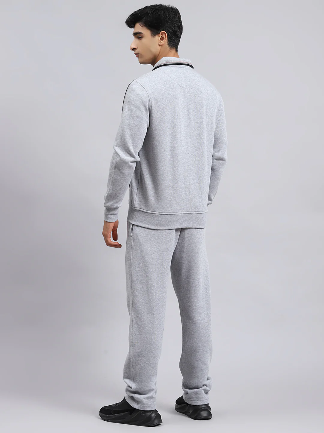 Men Grey Plain Tracksuit - Image 5