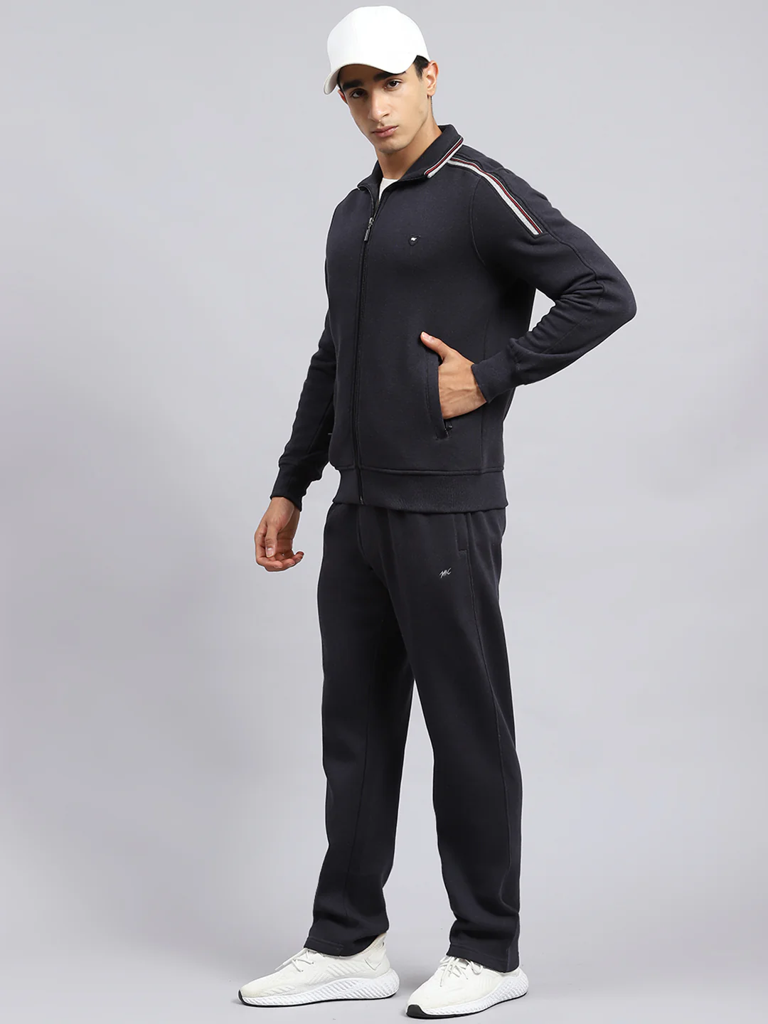 Men Grey Plain Tracksuit - Image 4