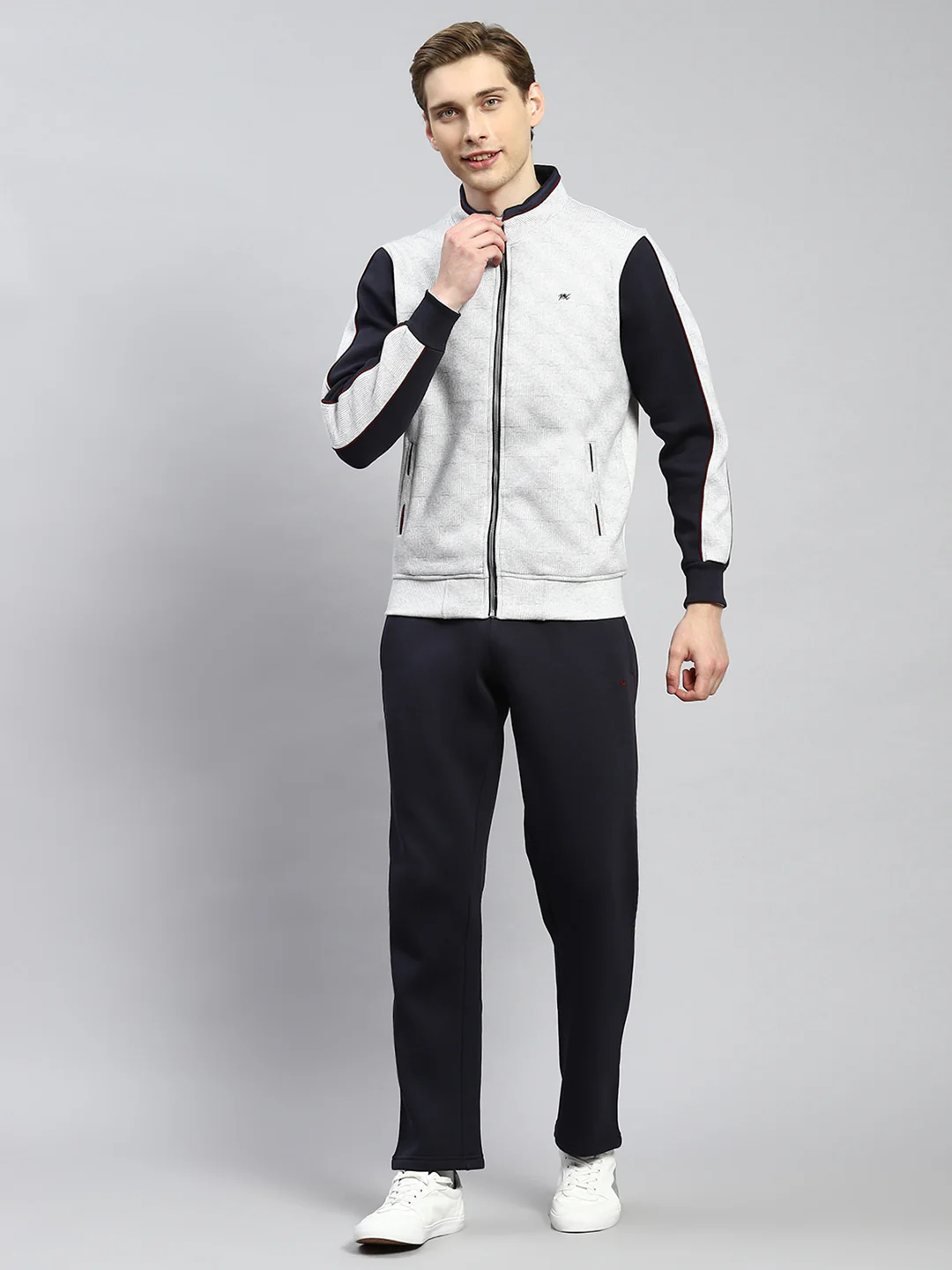 Men Grey Plain Tracksuit - Image 2