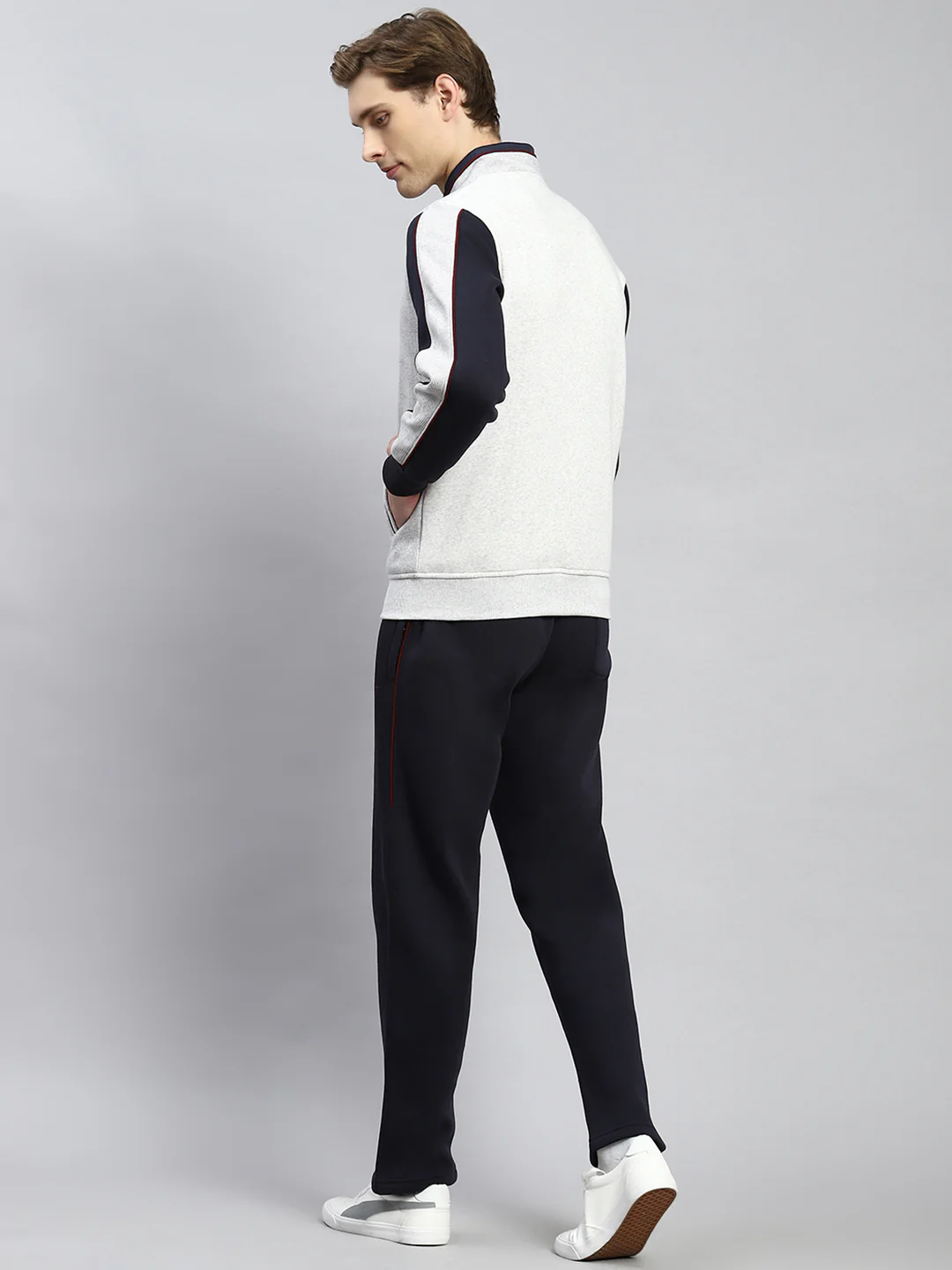 Men Grey Plain Tracksuit - Image 5
