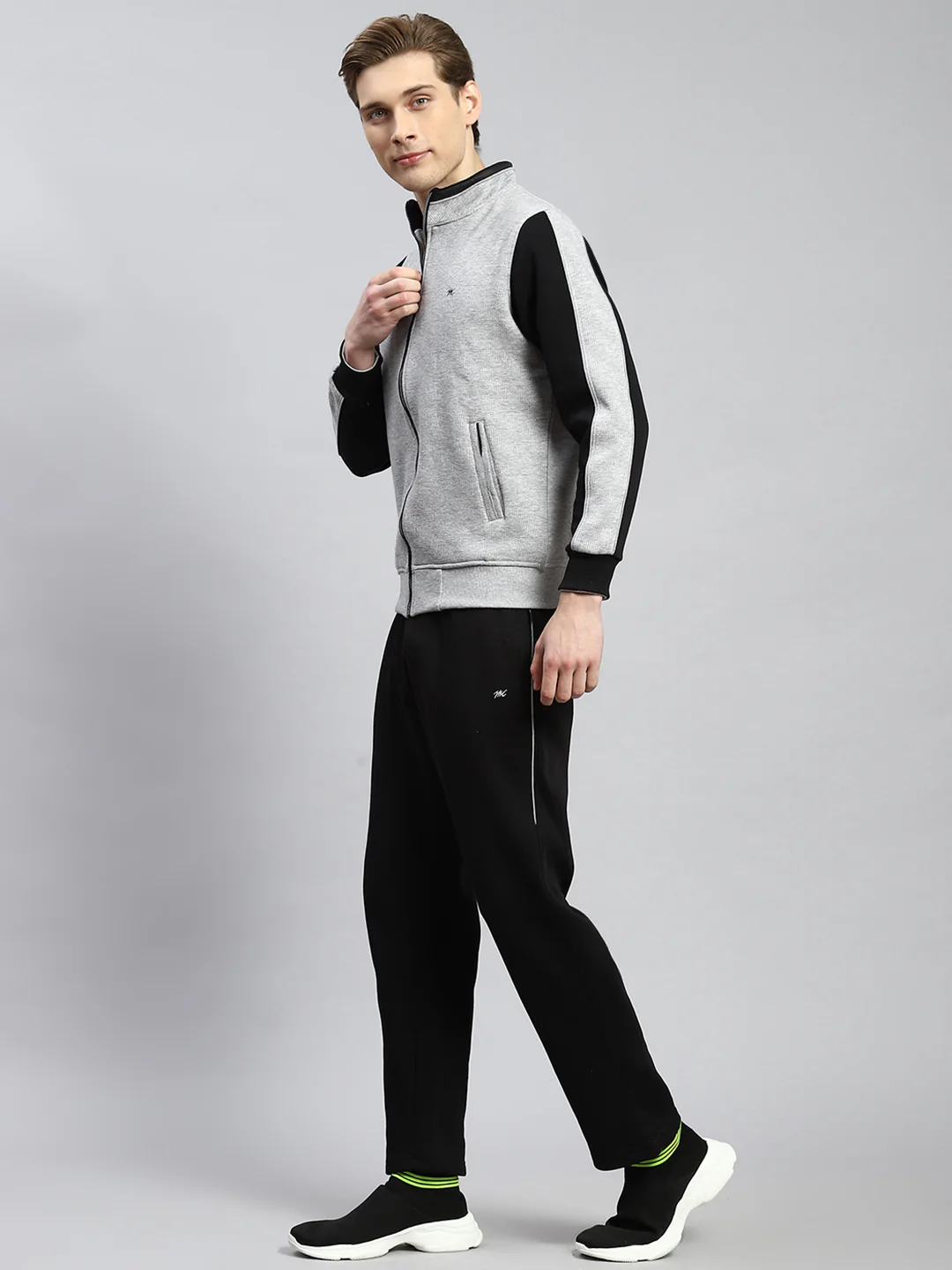 Men Grey Plain Tracksuit - Image 4