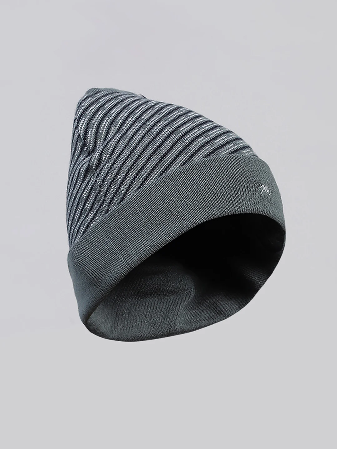 Men Grey Printed Blend Wool Cap - Image 2