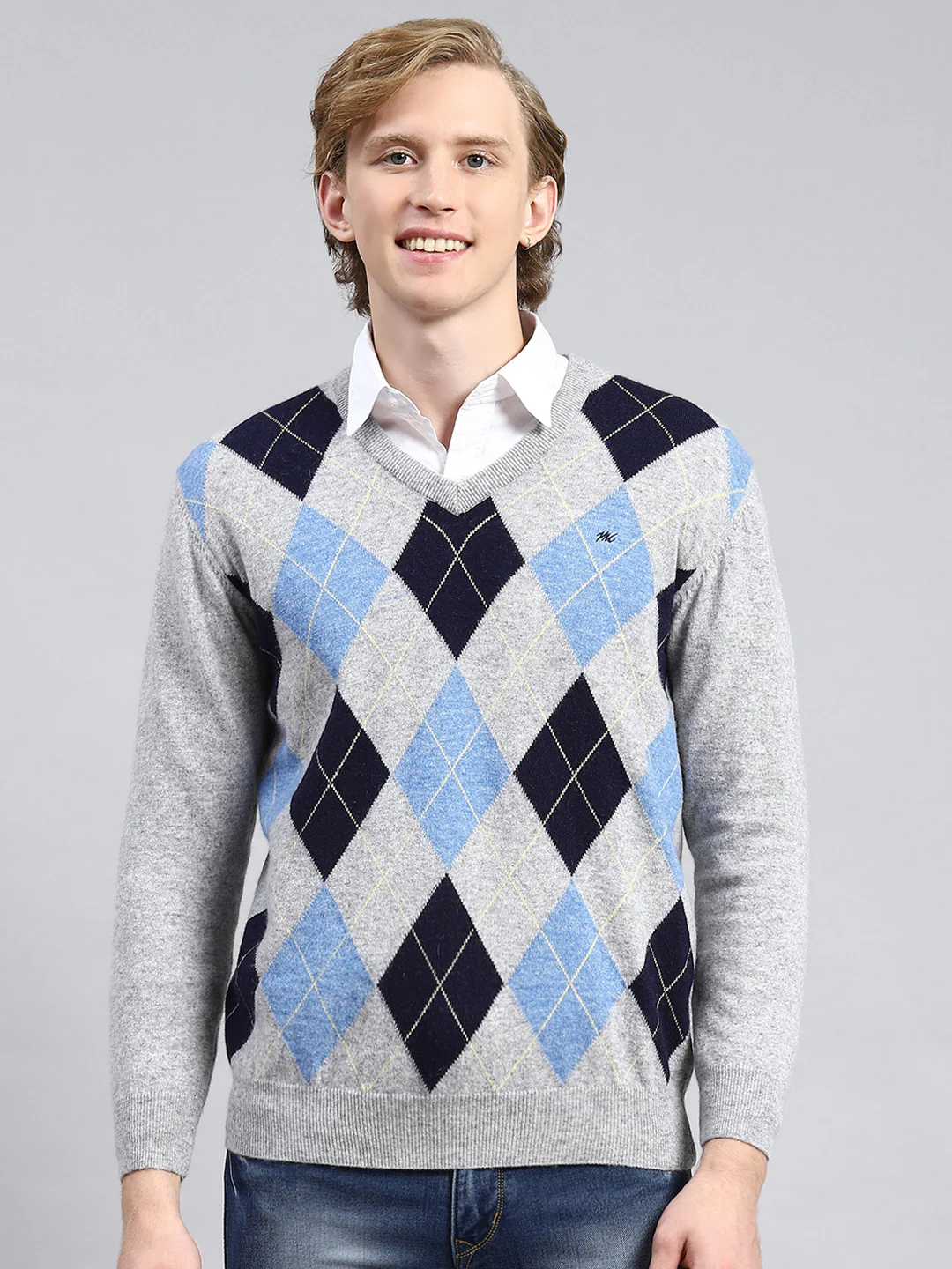 Men Grey Printed Pullover - Image 2