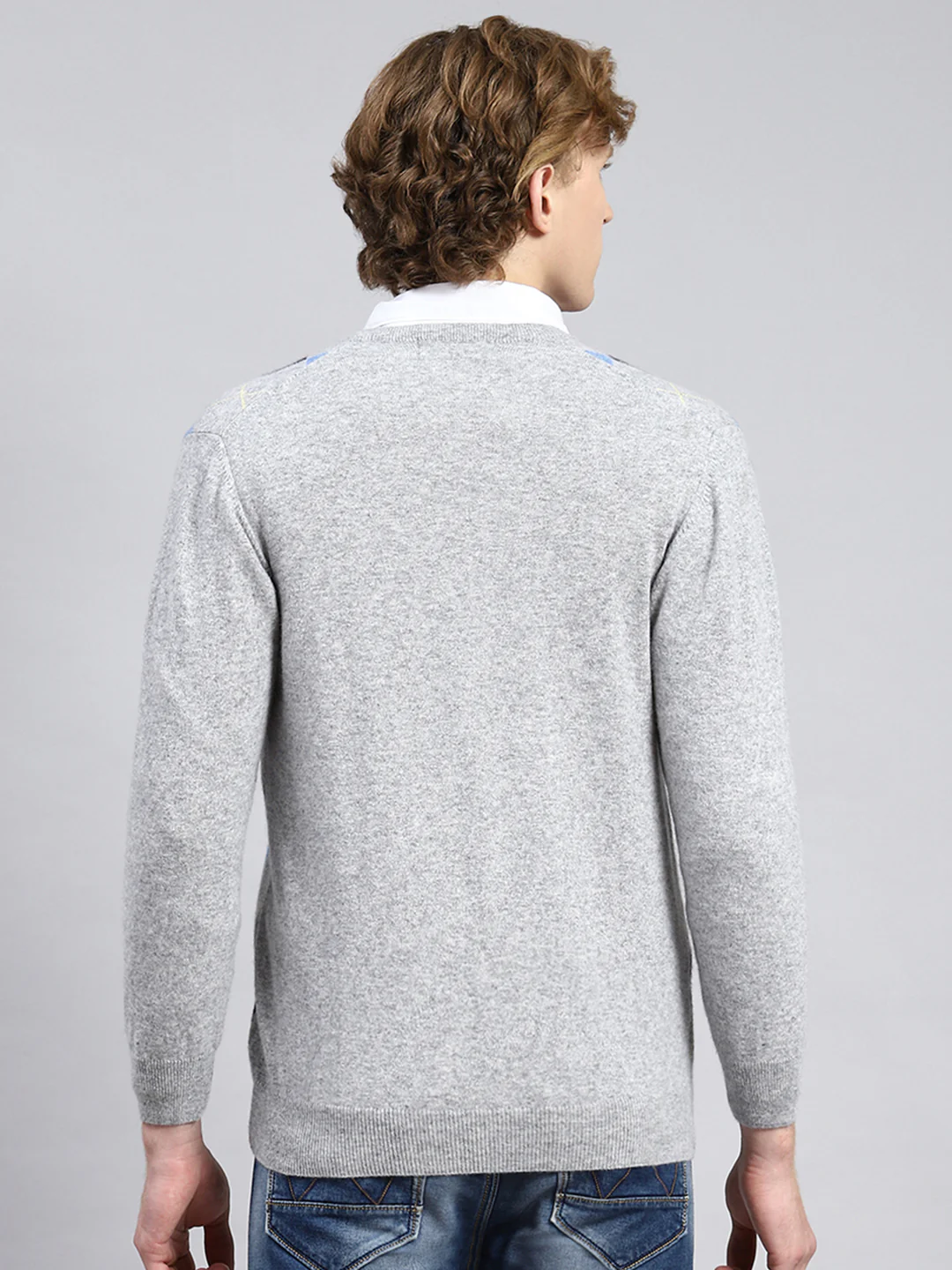Men Grey Printed Pullover - Image 5