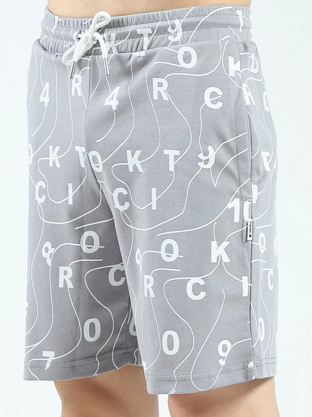 Rock.it Men Grey Printed Round Neck Half Sleeve Shorts Set - Image 8