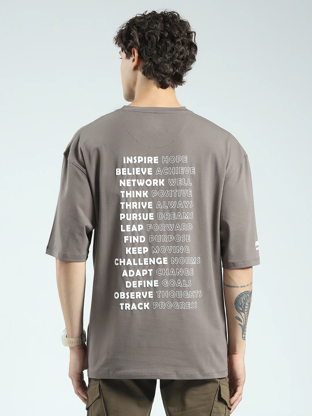 Rock.it Men Grey Printed Round Neck Half Sleeve T-Shirt - Image 5