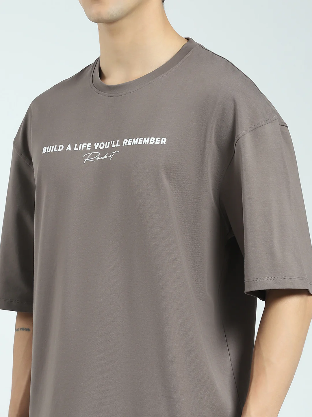 Rock.it Men Grey Printed Round Neck Half Sleeve T-Shirt - Image 7