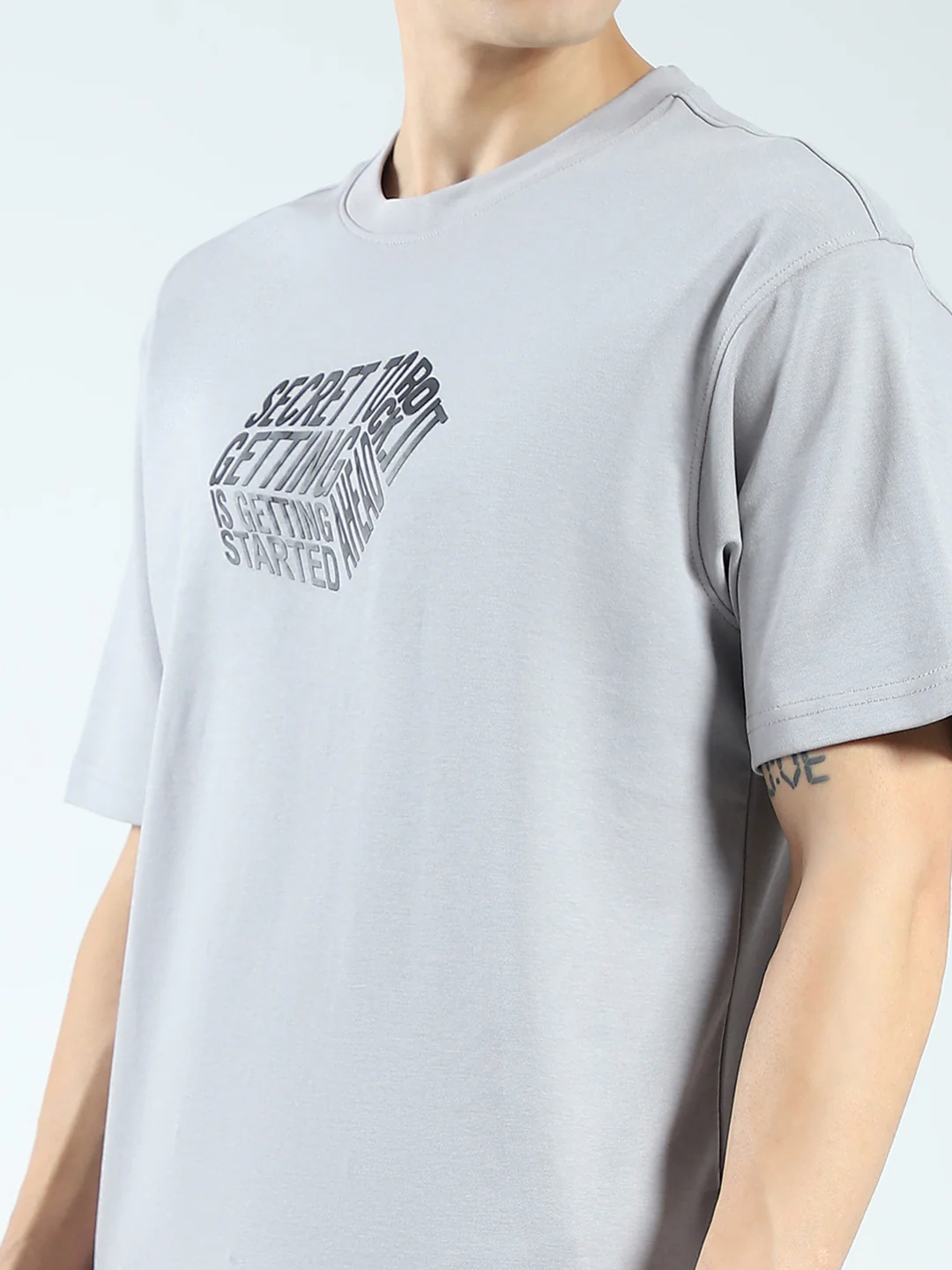 Rock.it Men Grey Printed Round Neck Half Sleeve T-Shirt - Image 7