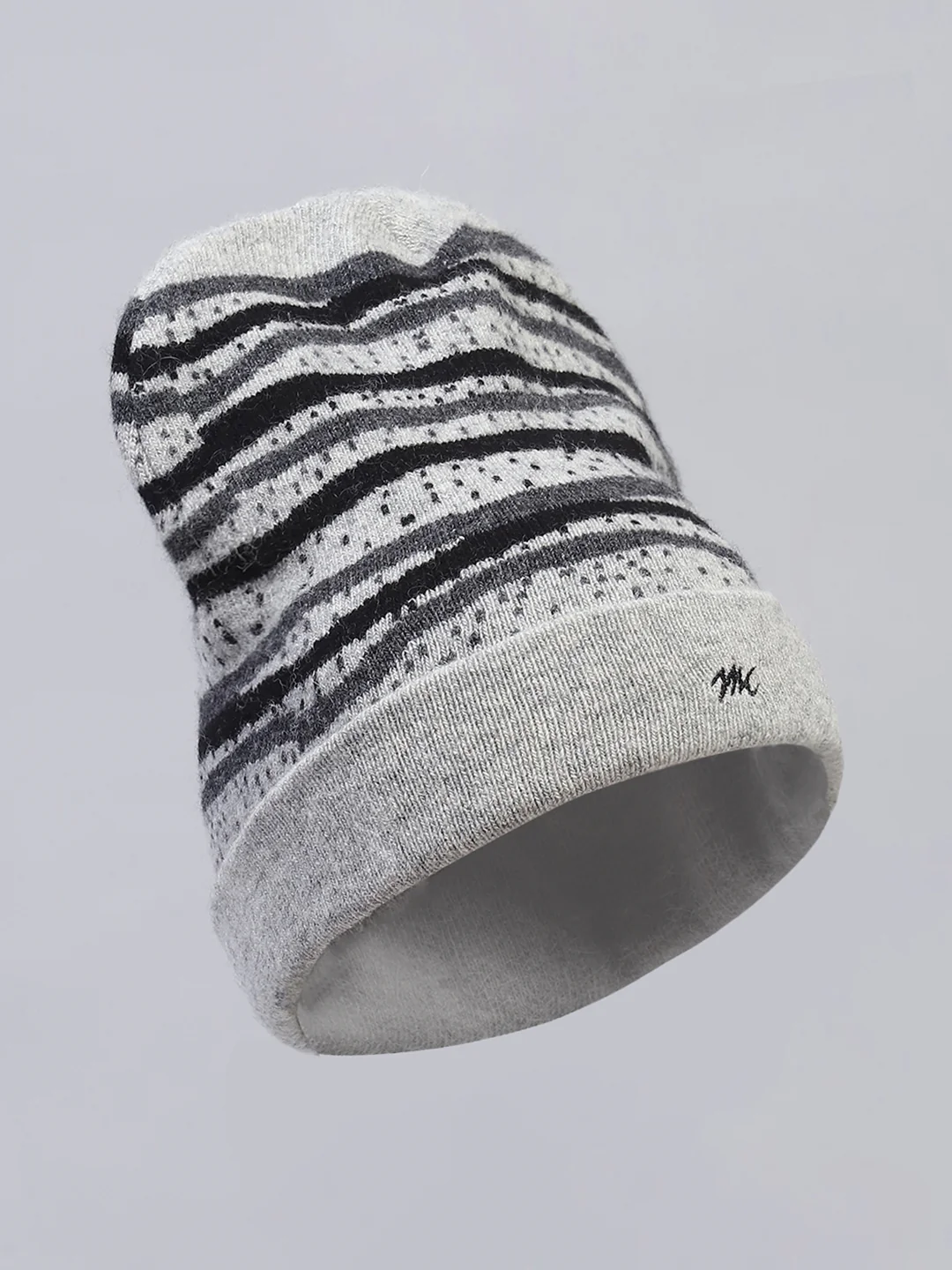 Men Grey Self Design Cap