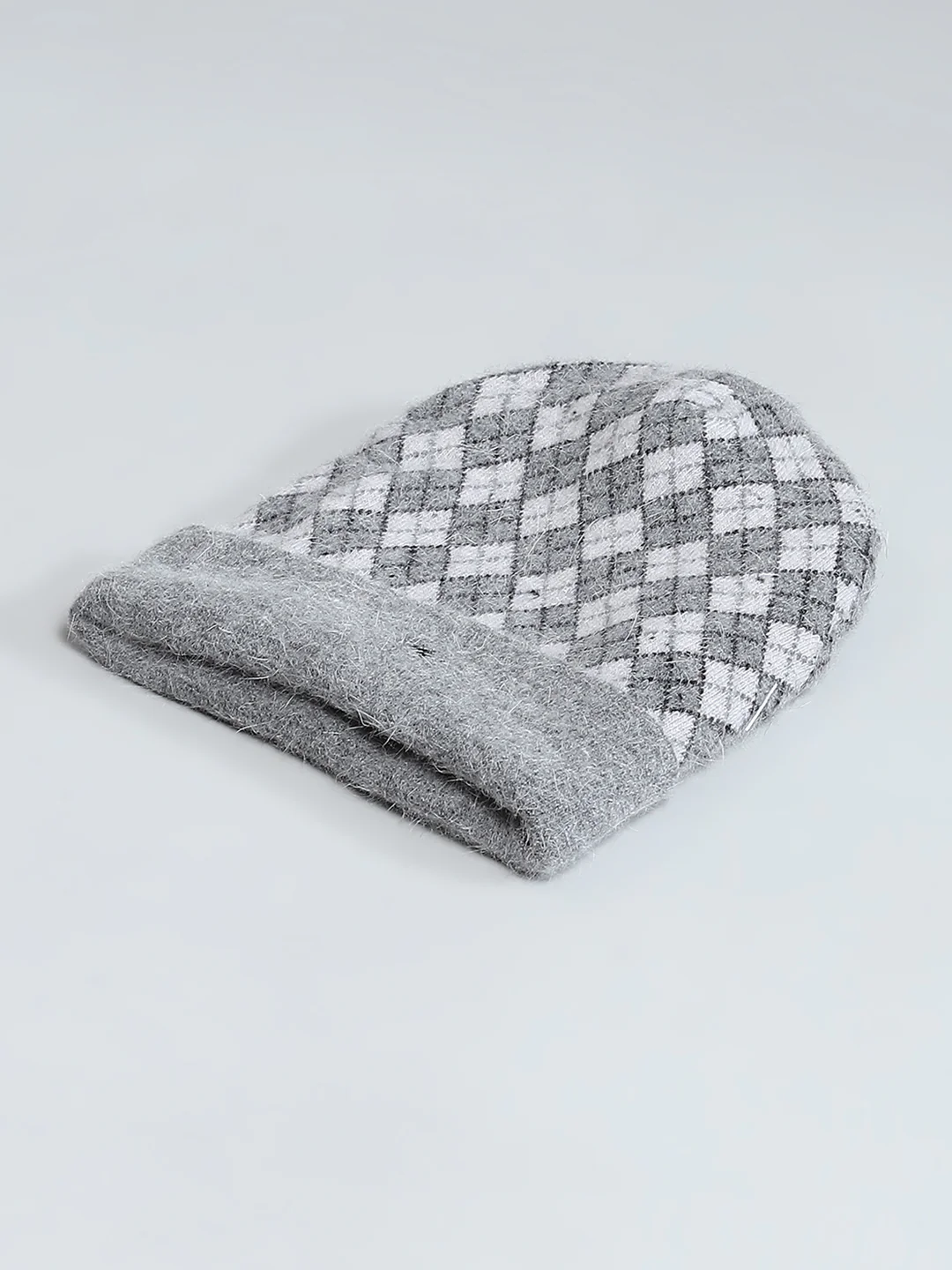 Men Grey Self Design Cap - Image 6