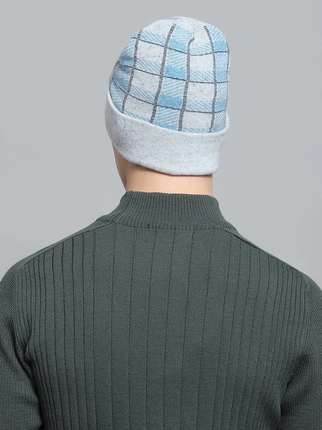 Men Grey Self Design Cap - Image 5