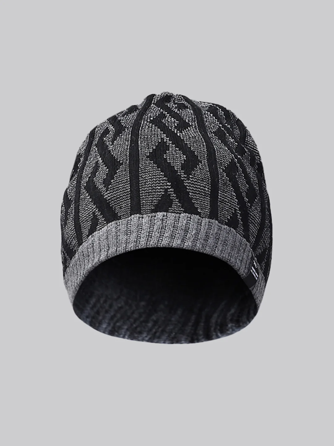 Men Grey Self Design Cap - Image 2