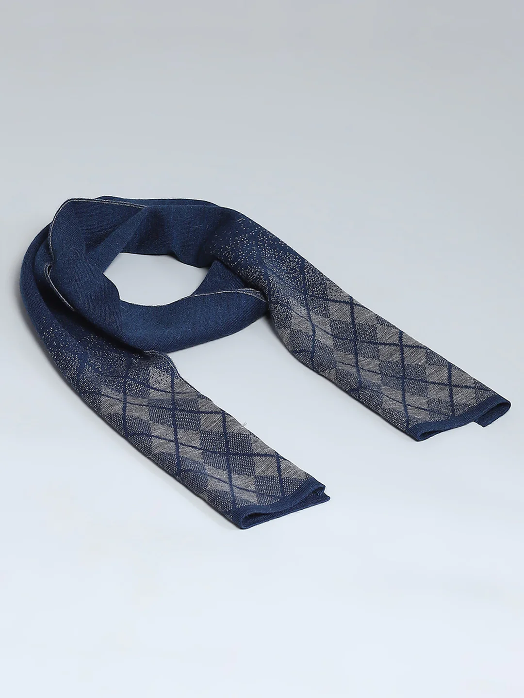 Men Grey Self Design Muffler - Image 6