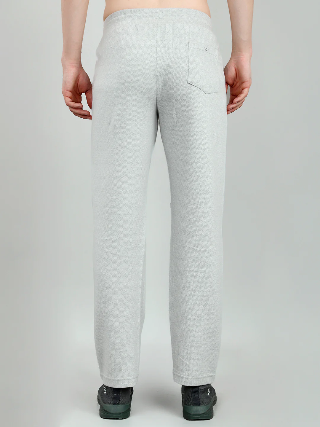 Men Grey Self Design Regular Fit Lower - Image 5