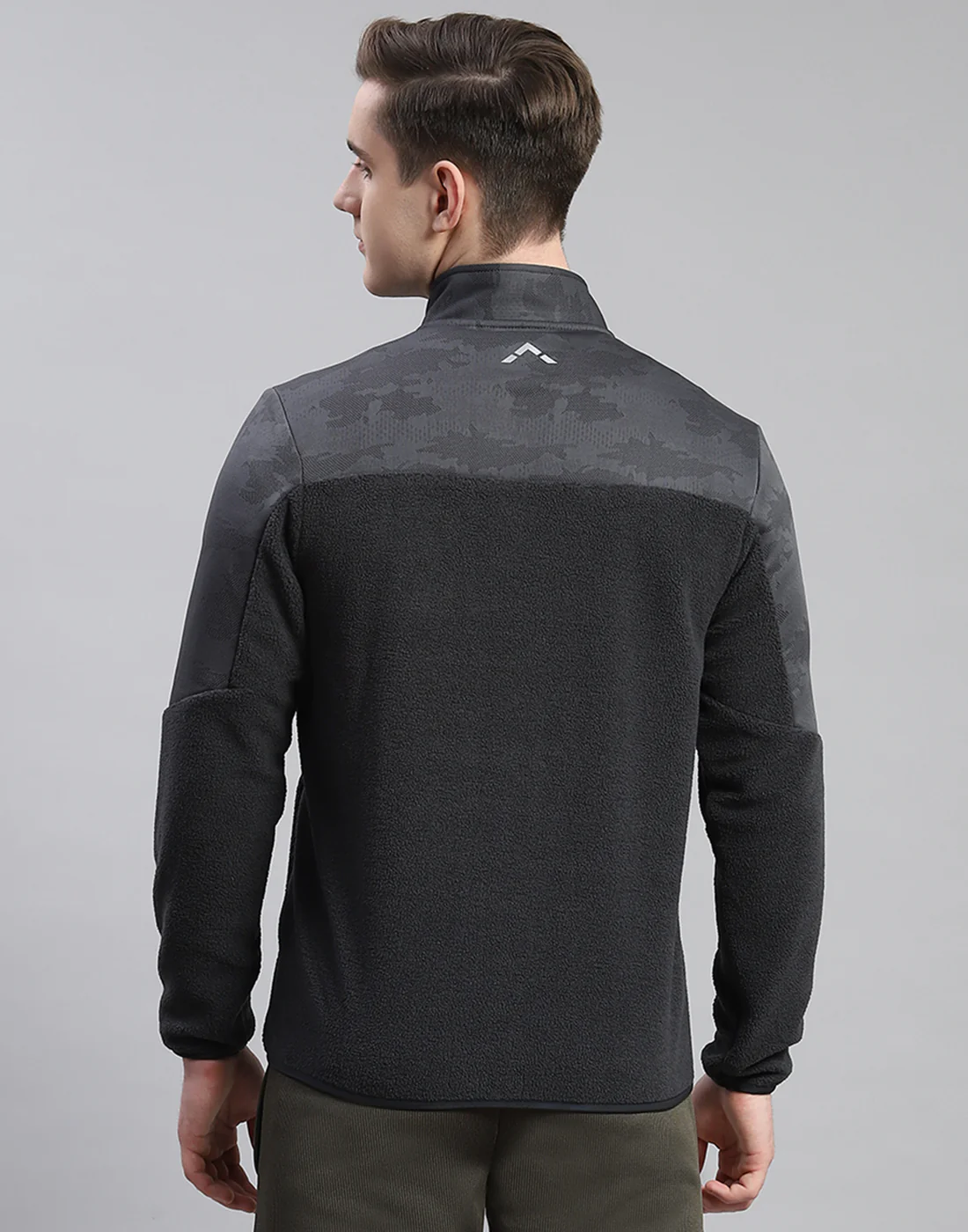 Rock.it Men Grey Self Design Stand Collar Full Sleeve Sweatshirt - Image 6