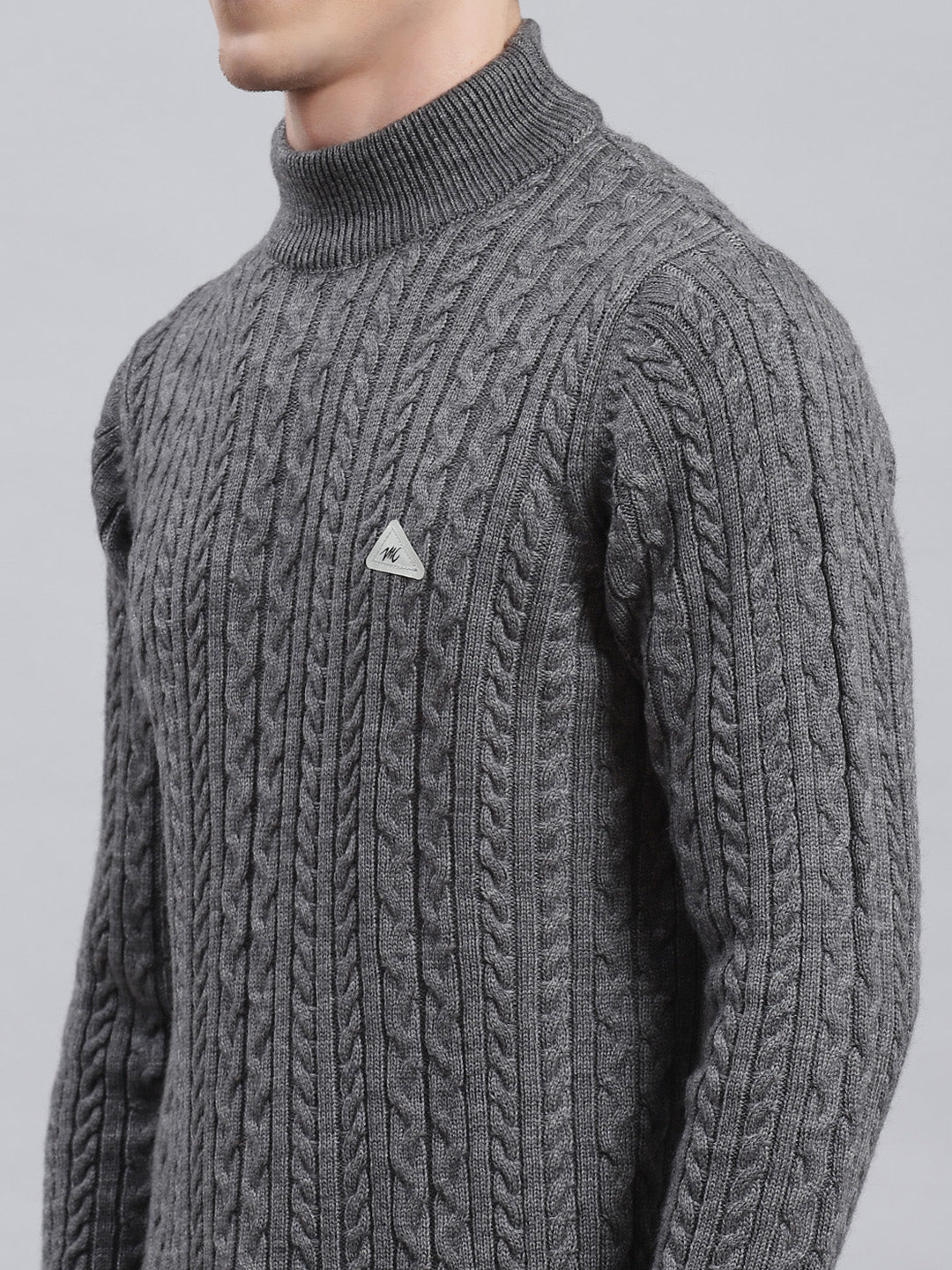 Men Grey Self Pullover - Image 6