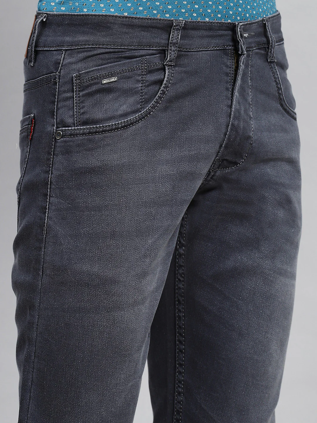 Men Grey Skinny Fit Denim - Image 6