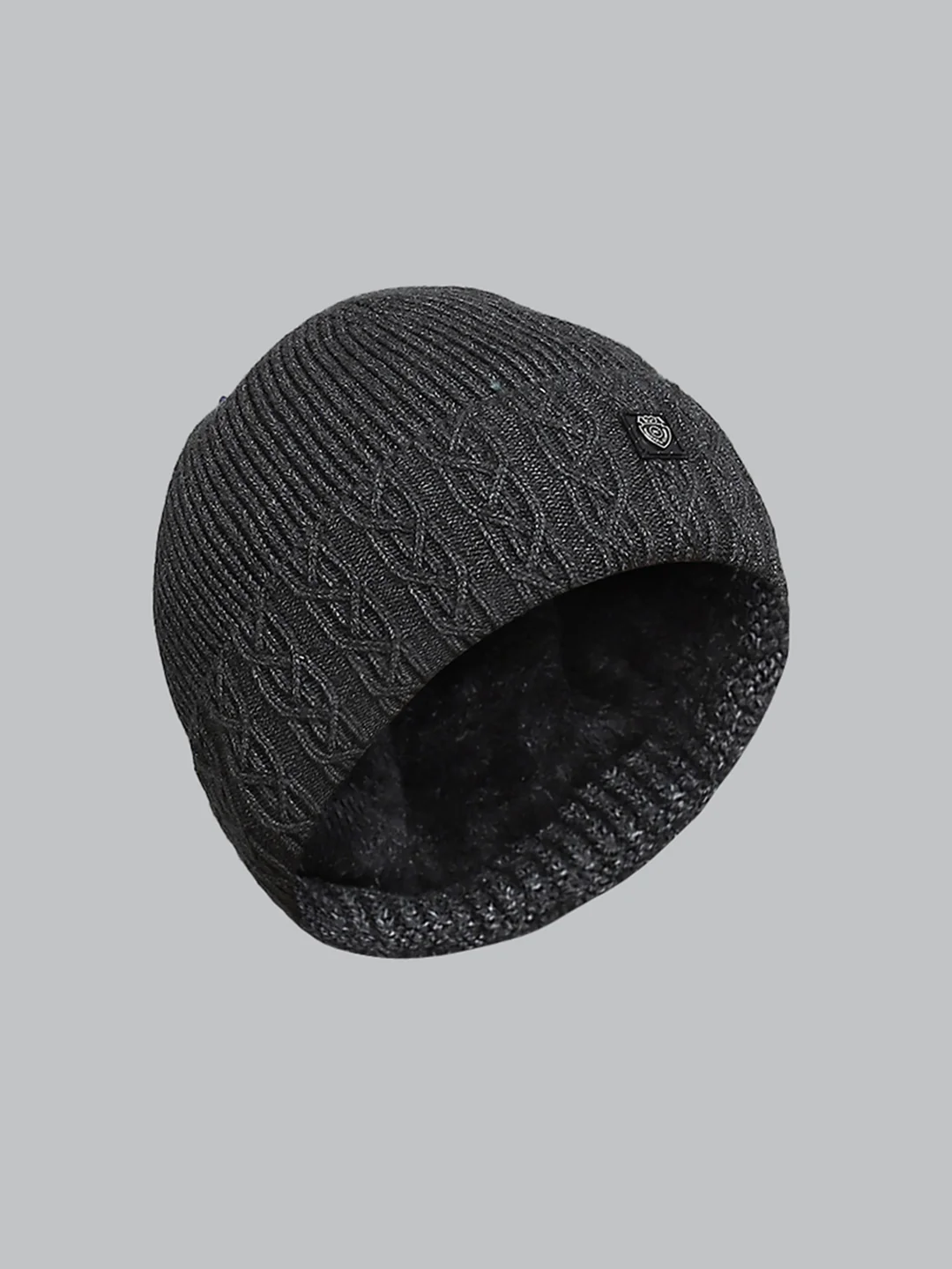 Men Grey Solid Cap - Image 2