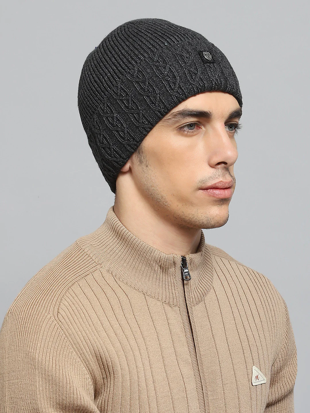 Men Grey Solid Cap - Image 4