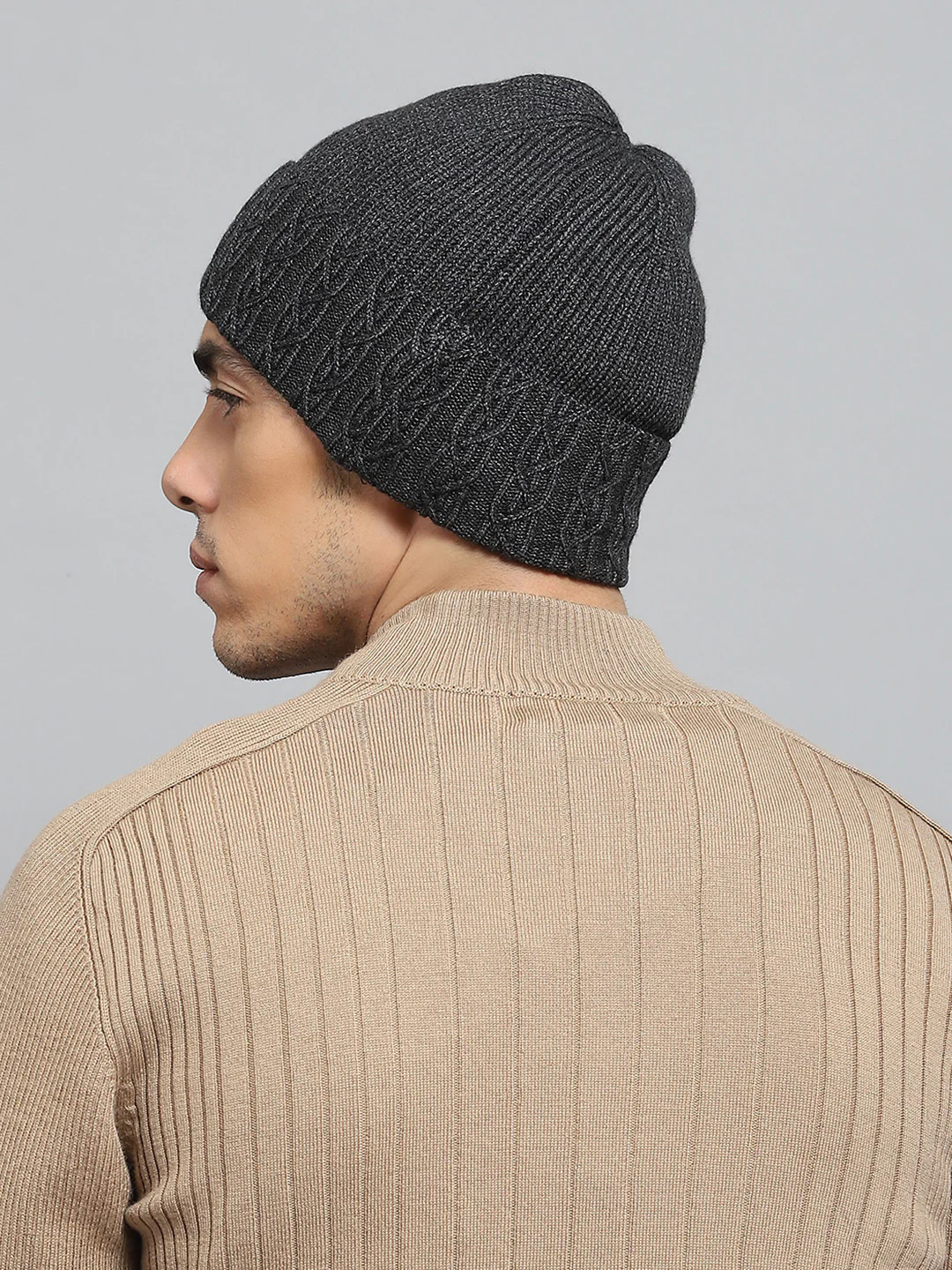 Men Grey Solid Cap - Image 5