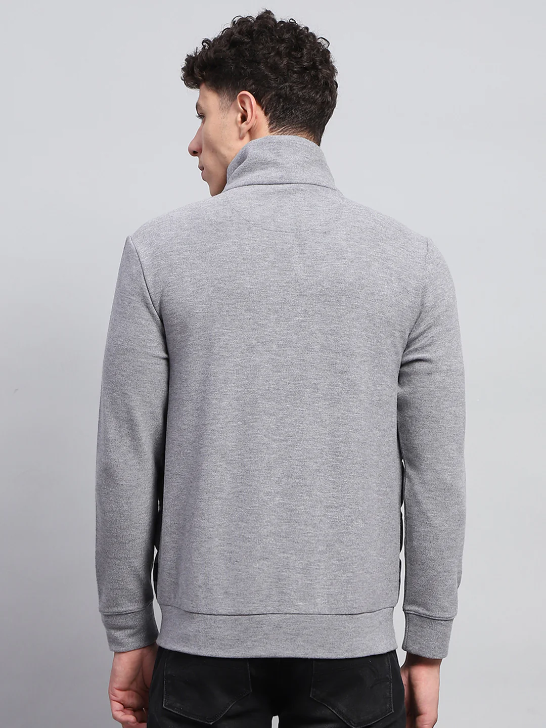 Rock.it Men Grey Solid Collar Full Sleeve Jacket - Image 5