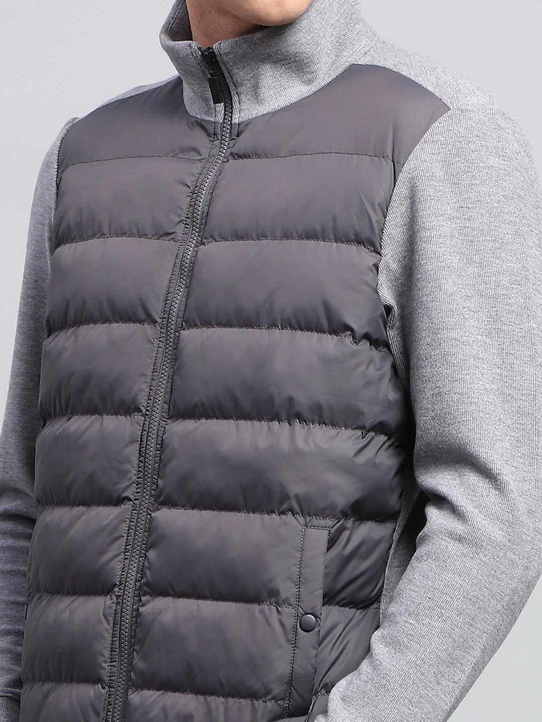 Rock.it Men Grey Solid Collar Full Sleeve Jacket - Image 6