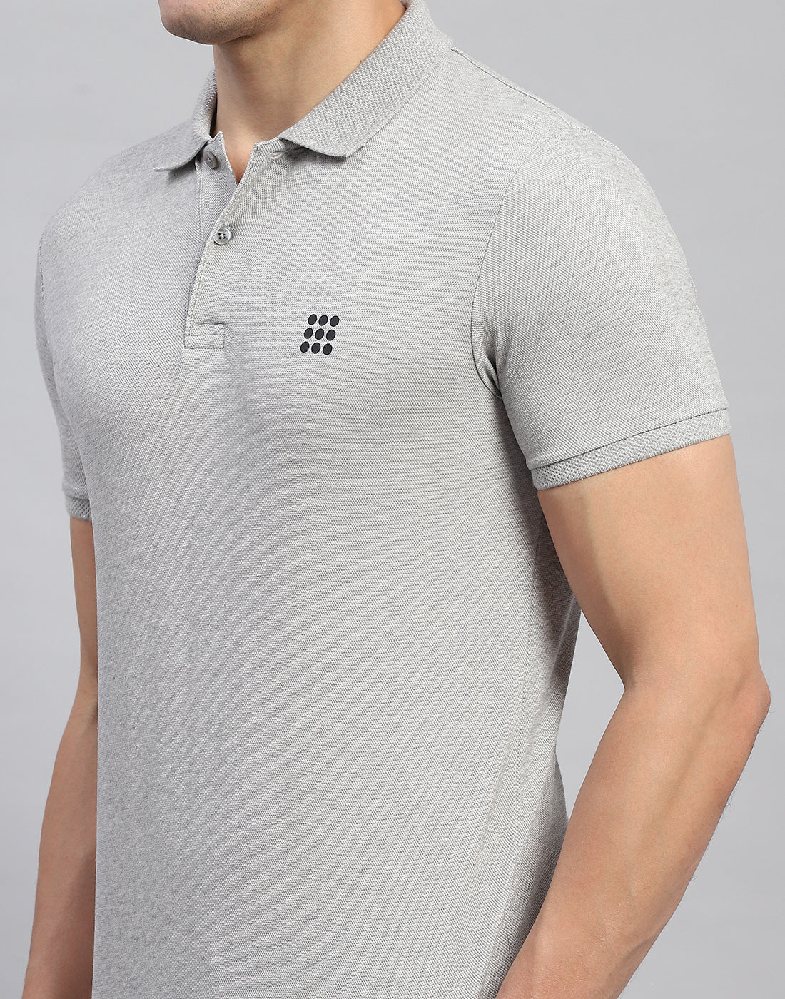 Rock.it Men Grey Solid Collar Half Sleeve T-Shirt - Image 6