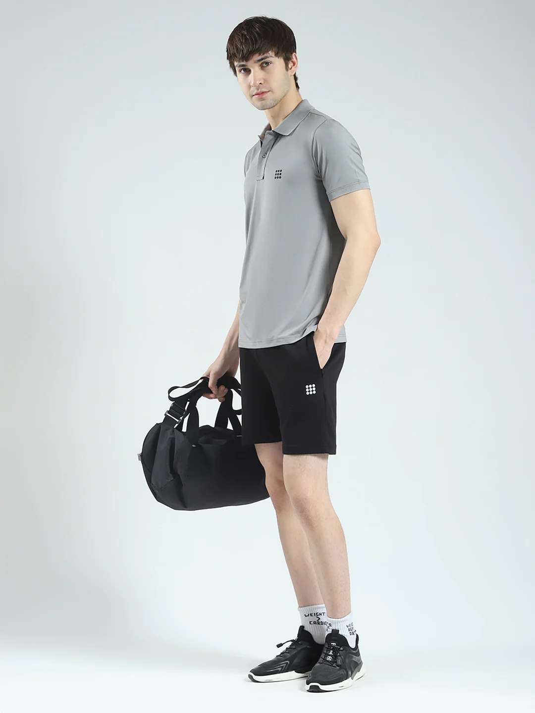 Rock.it Men Grey Solid Collar Half Sleeve T-Shirt - Image 2
