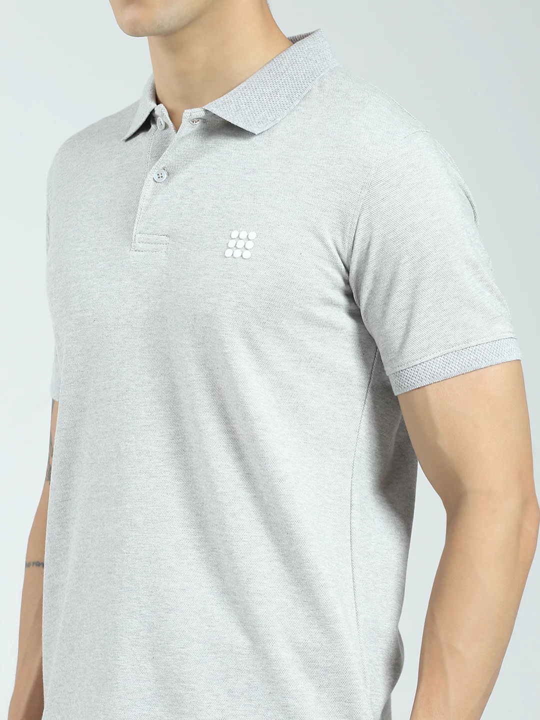 Rock.it Men Grey Solid Collar Half Sleeve T-Shirt - Image 7