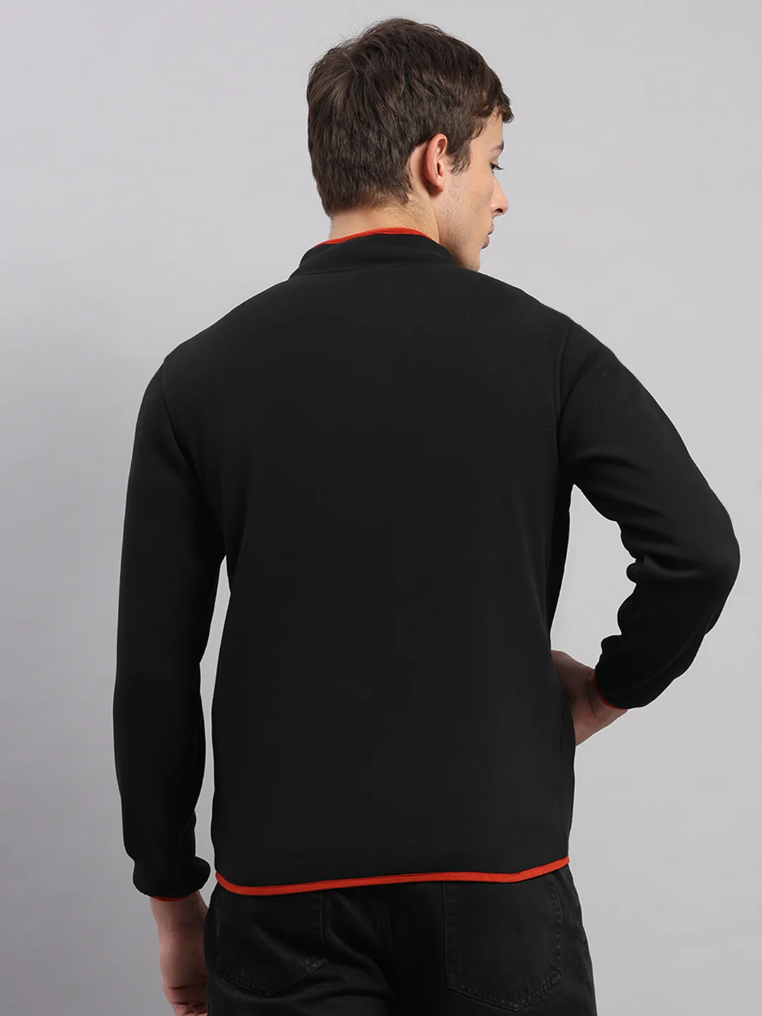 Men Grey Solid Hooded Full Sleeve Jacket - Image 9