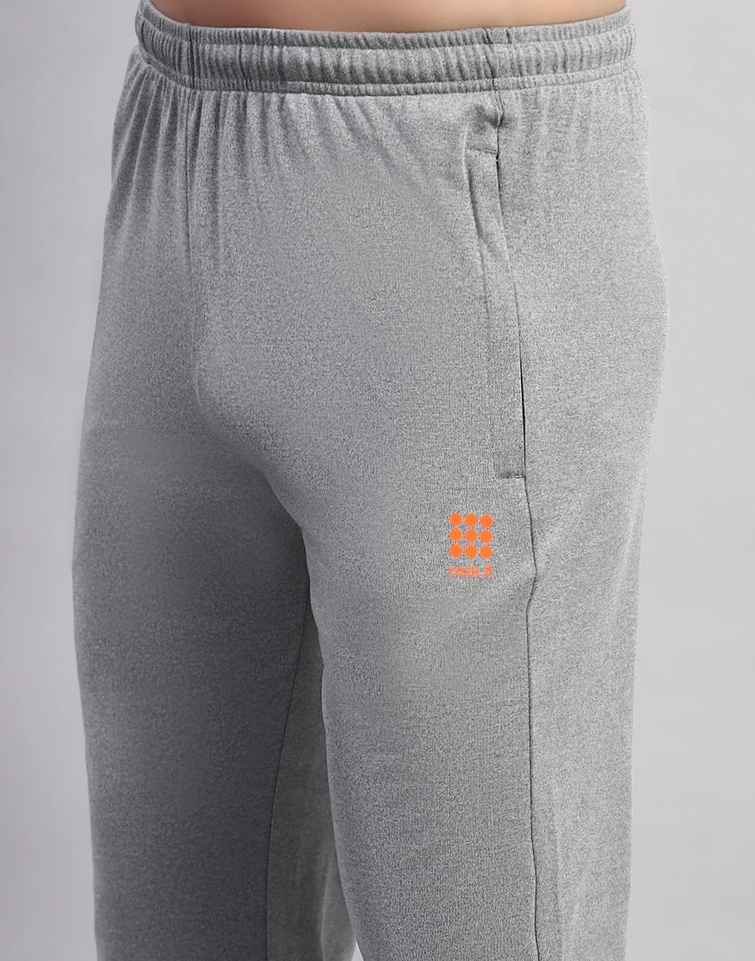Rock.it Men Grey Solid Mock Neck Full Sleeve Tracksuit - Image 8