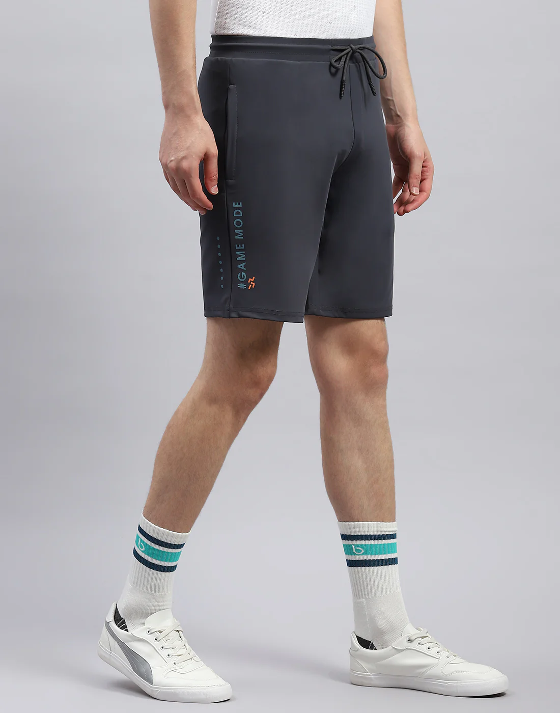 Men Grey Solid Regular Fit Bermuda - Image 5