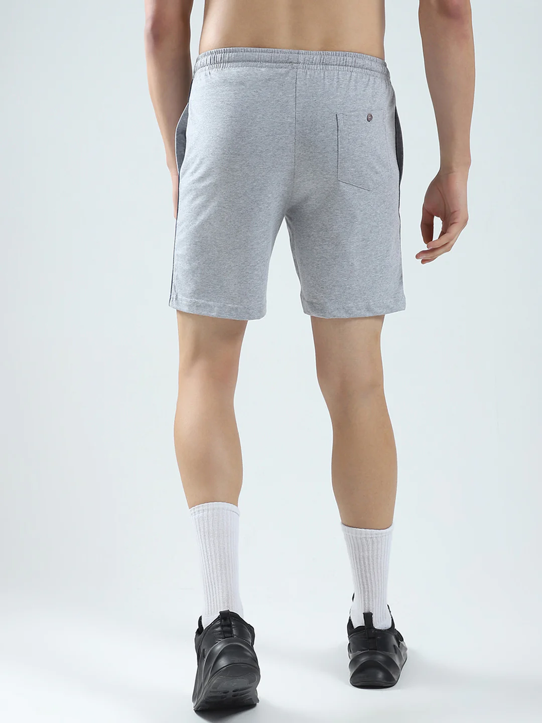 Men Grey Solid Regular Fit Bermuda - Image 5