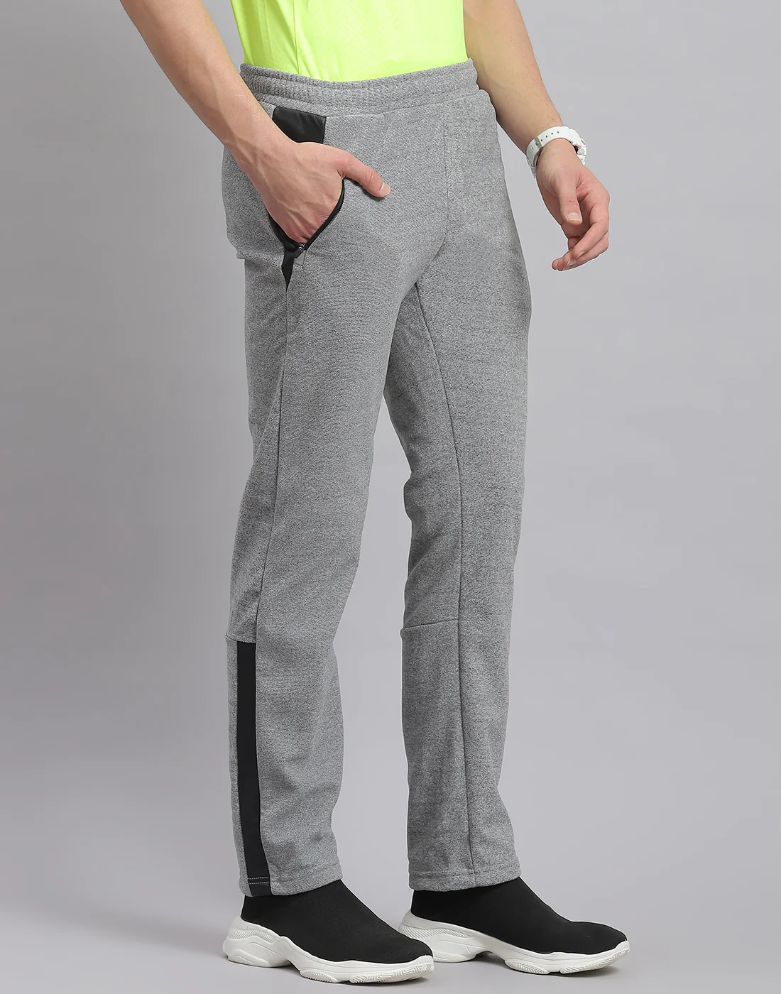 Rock.it Men Grey Solid Regular Fit Winter Lower - Image 4