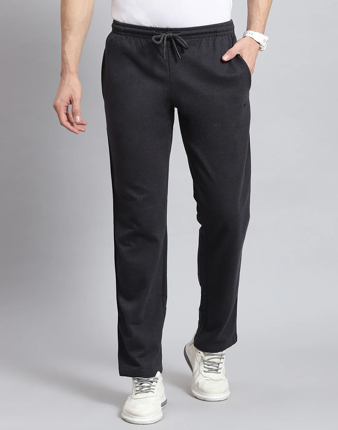 Men Grey Solid Regular Fit Winter Lower - Image 2
