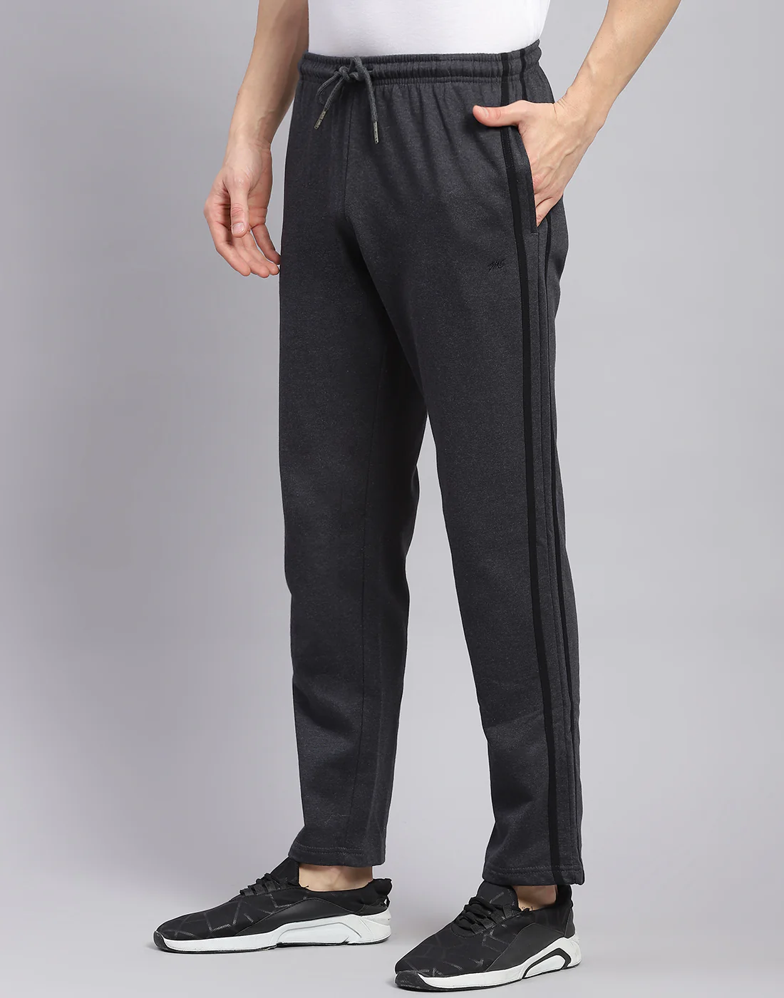 Men Grey Solid Regular Fit Winter Lower - Image 3