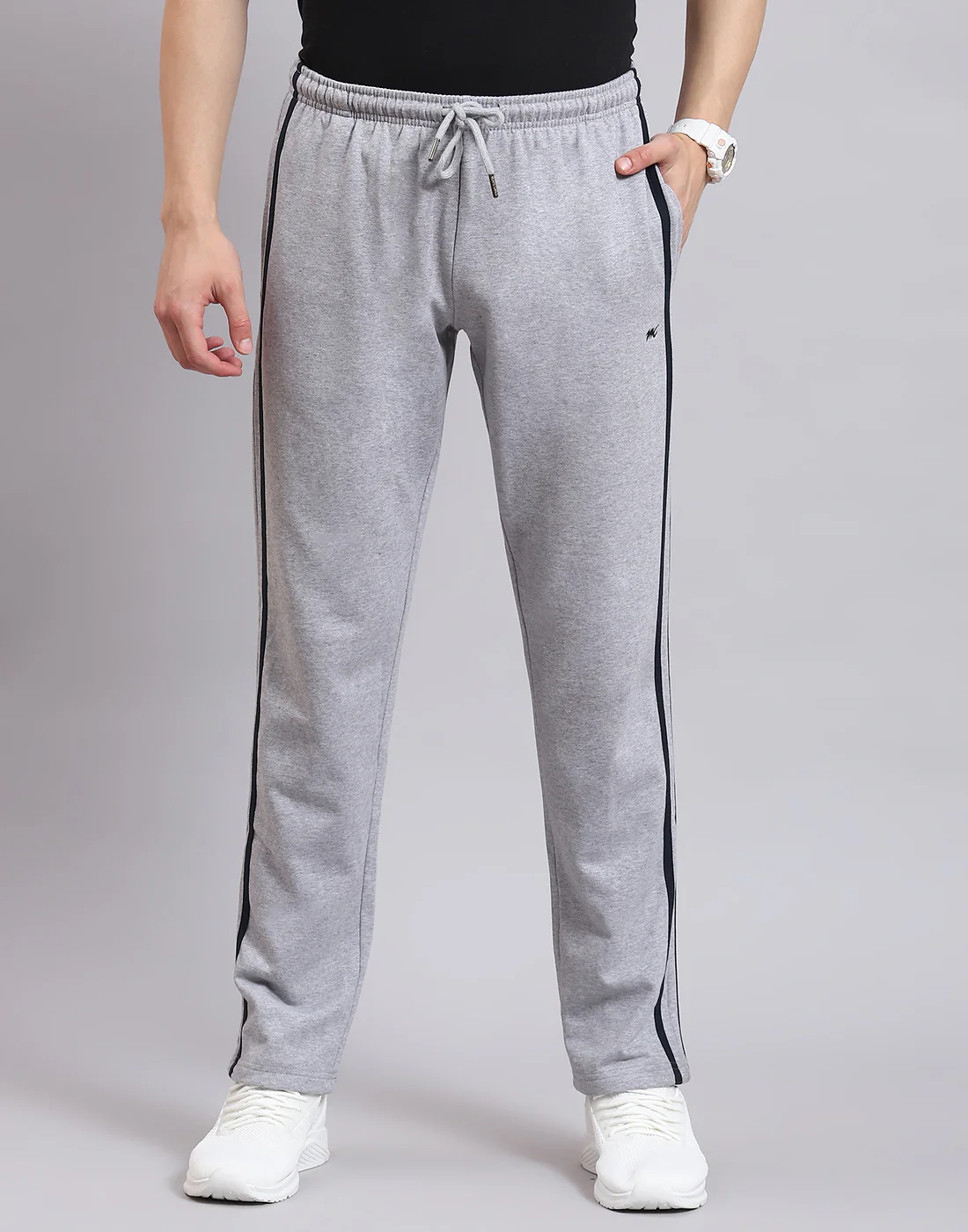 Men Grey Solid Regular Fit Winter Lower - Image 2