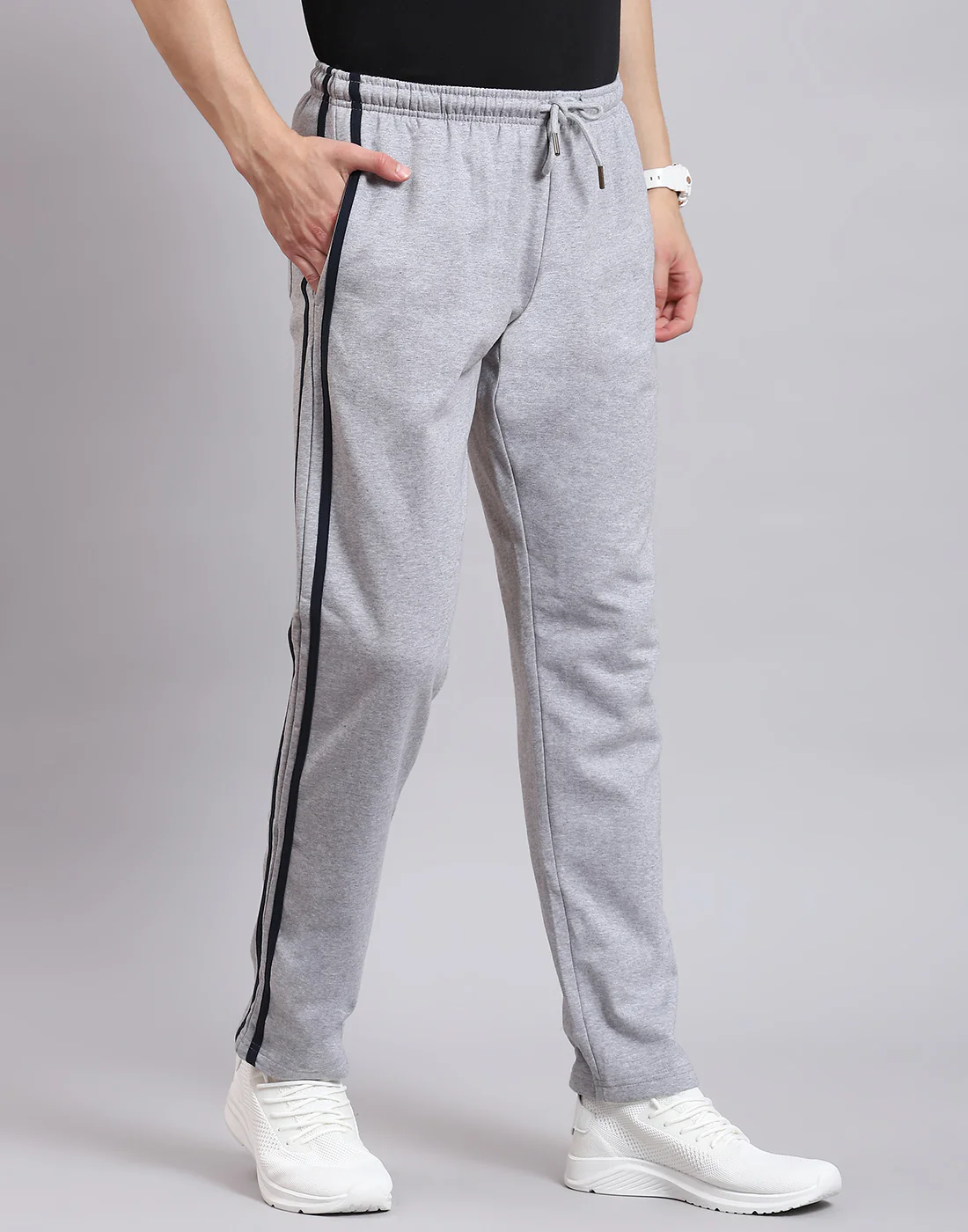 Men Grey Solid Regular Fit Winter Lower - Image 4