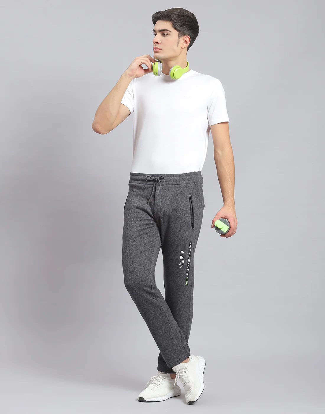 Men Grey Solid Regular Fit Winter Lower - Image 2