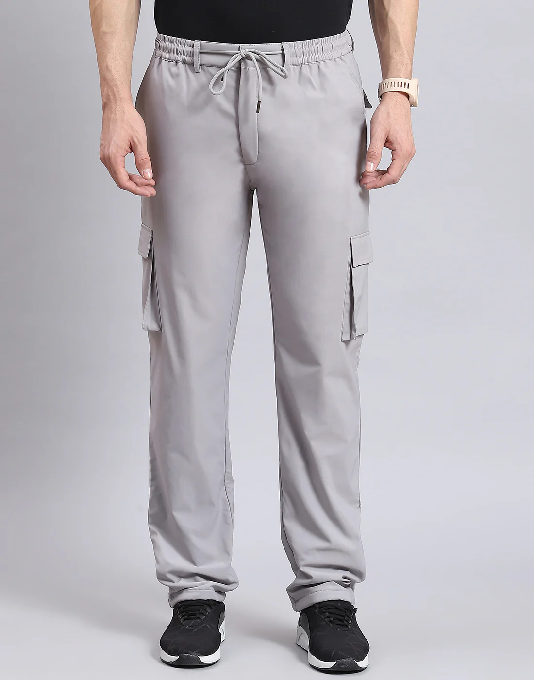 Men Grey Solid Regular Fit Winter Lower - Image 3