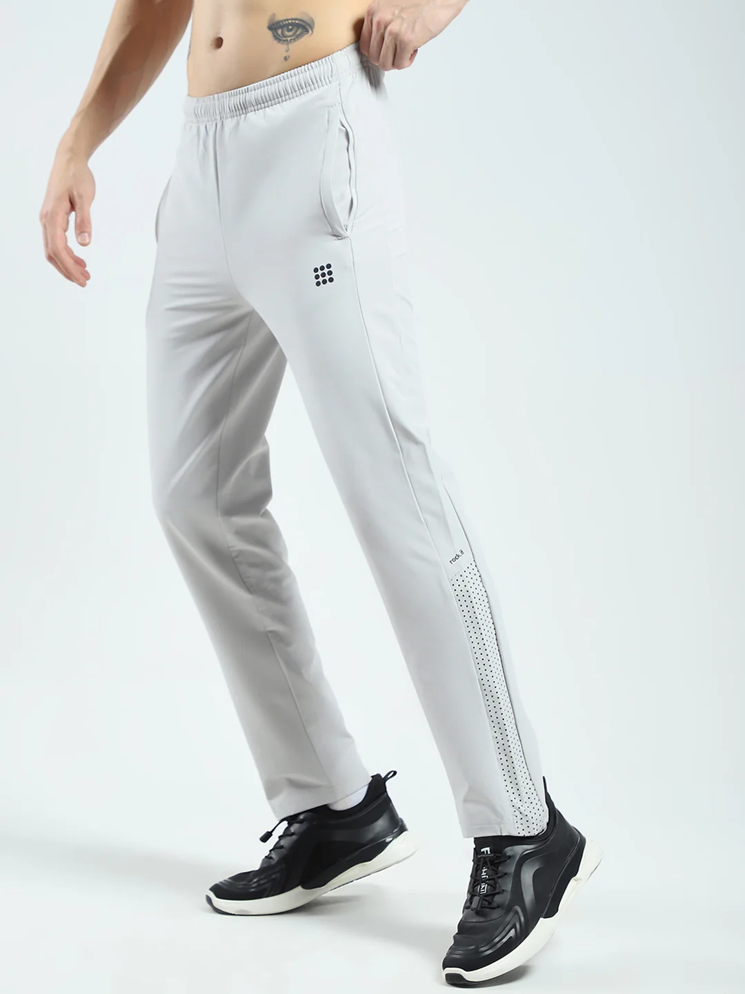 Rock.it Men Grey Solid Regular Fit Lower - Image 3