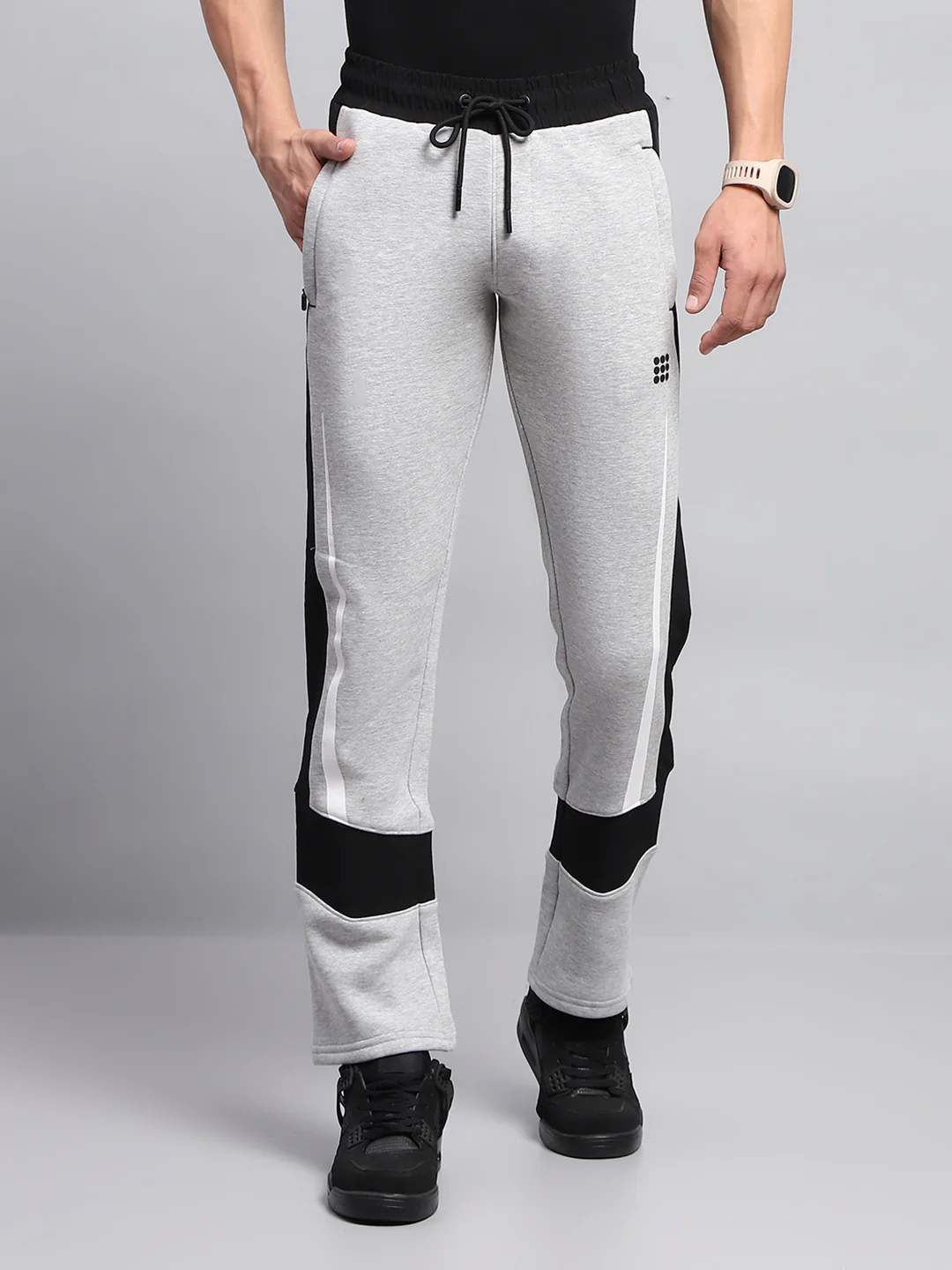Rock.it Men Grey Solid Regular Fit Lower