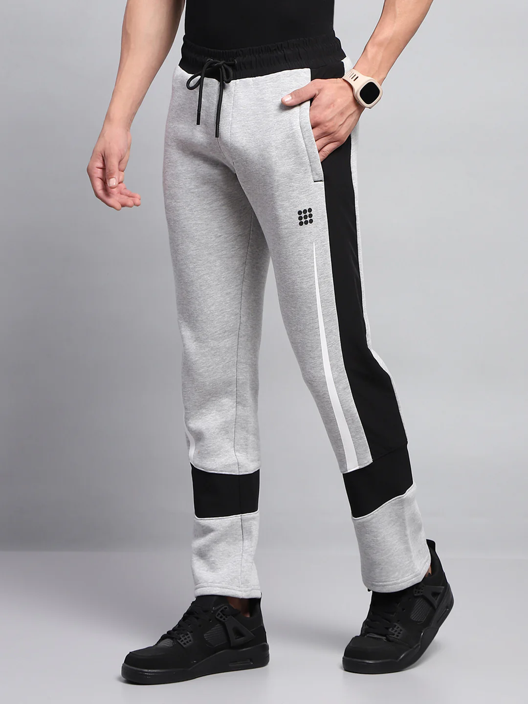 Rock.it Men Grey Solid Regular Fit Lower - Image 3