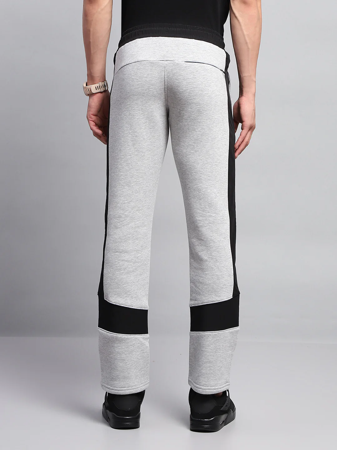 Rock.it Men Grey Solid Regular Fit Lower - Image 5